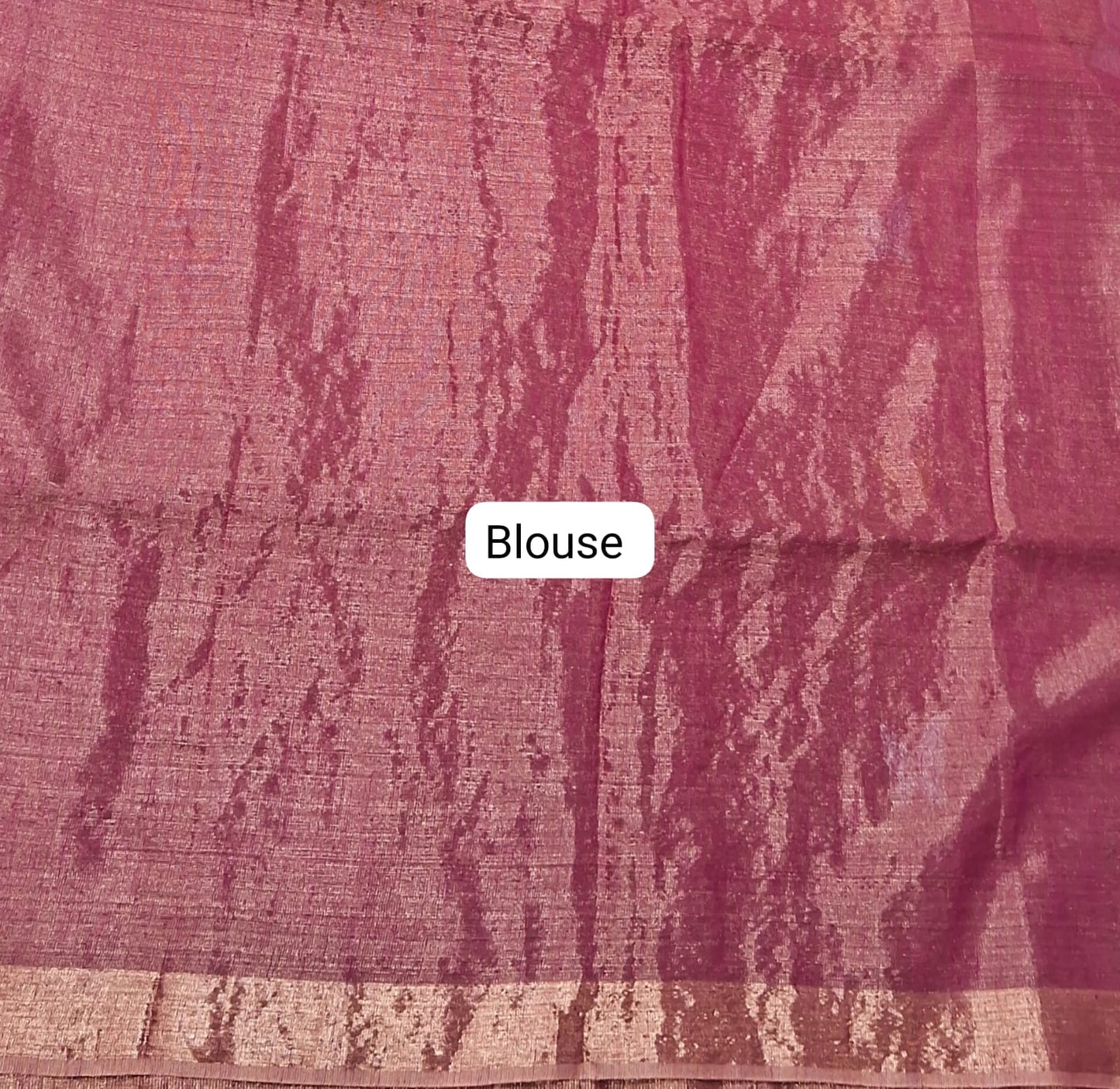 Peach Tissue Linen Saree Blouse