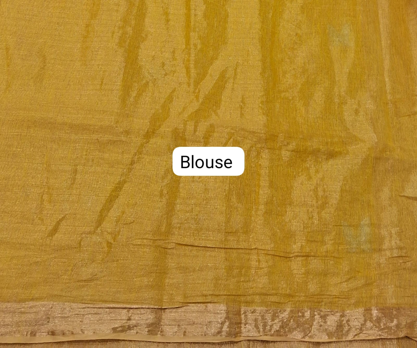 Yellow Tissue Linen Saree Blouse