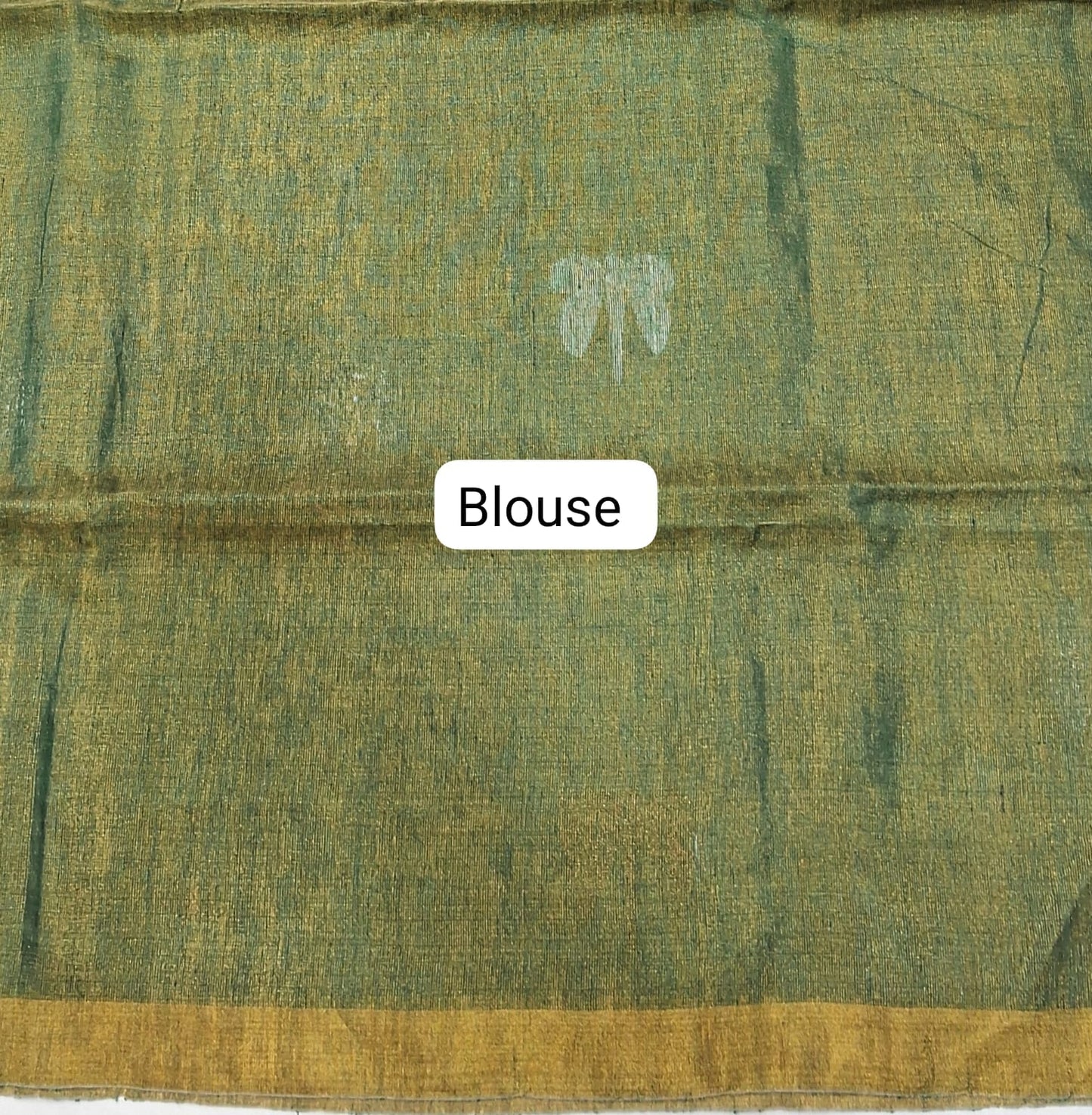 Green Tissue Linen Saree Blouse