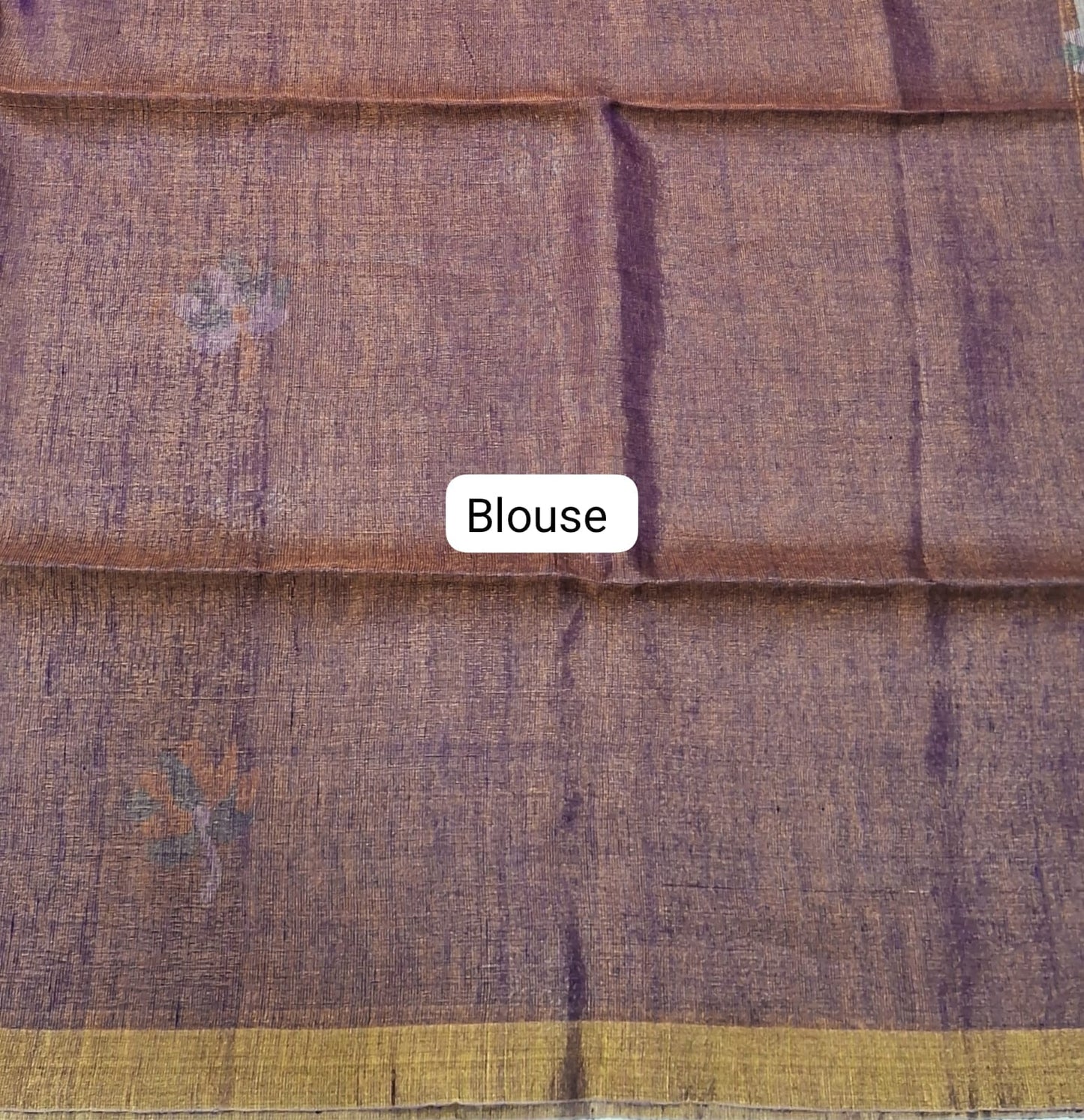 Onion Pink dual shade Tissue Linen Saree blouse