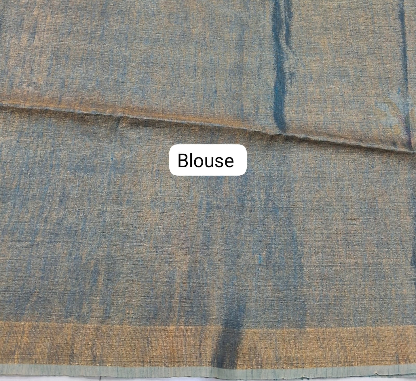 Sea foam green dual shade Tissue Linen Saree blouse