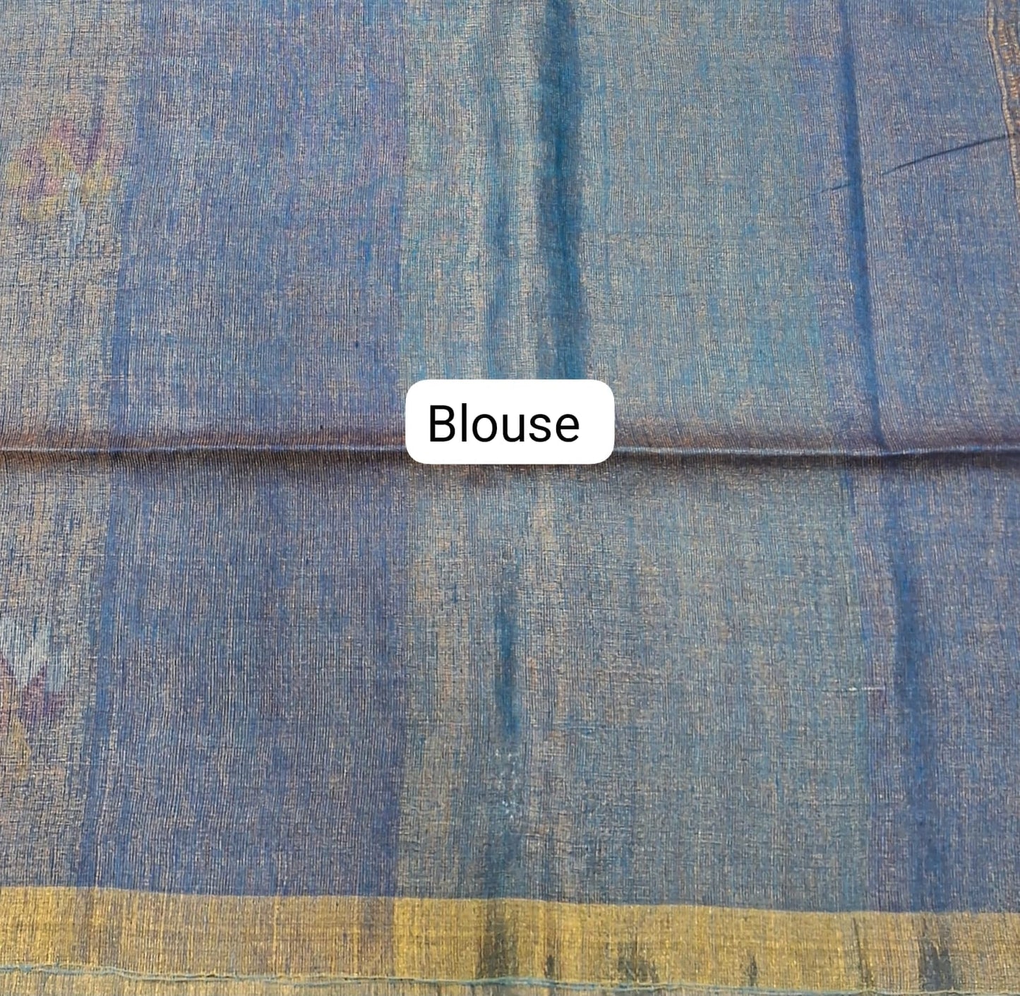 Baby Blue dual shade Tissue Linen Saree Blouse