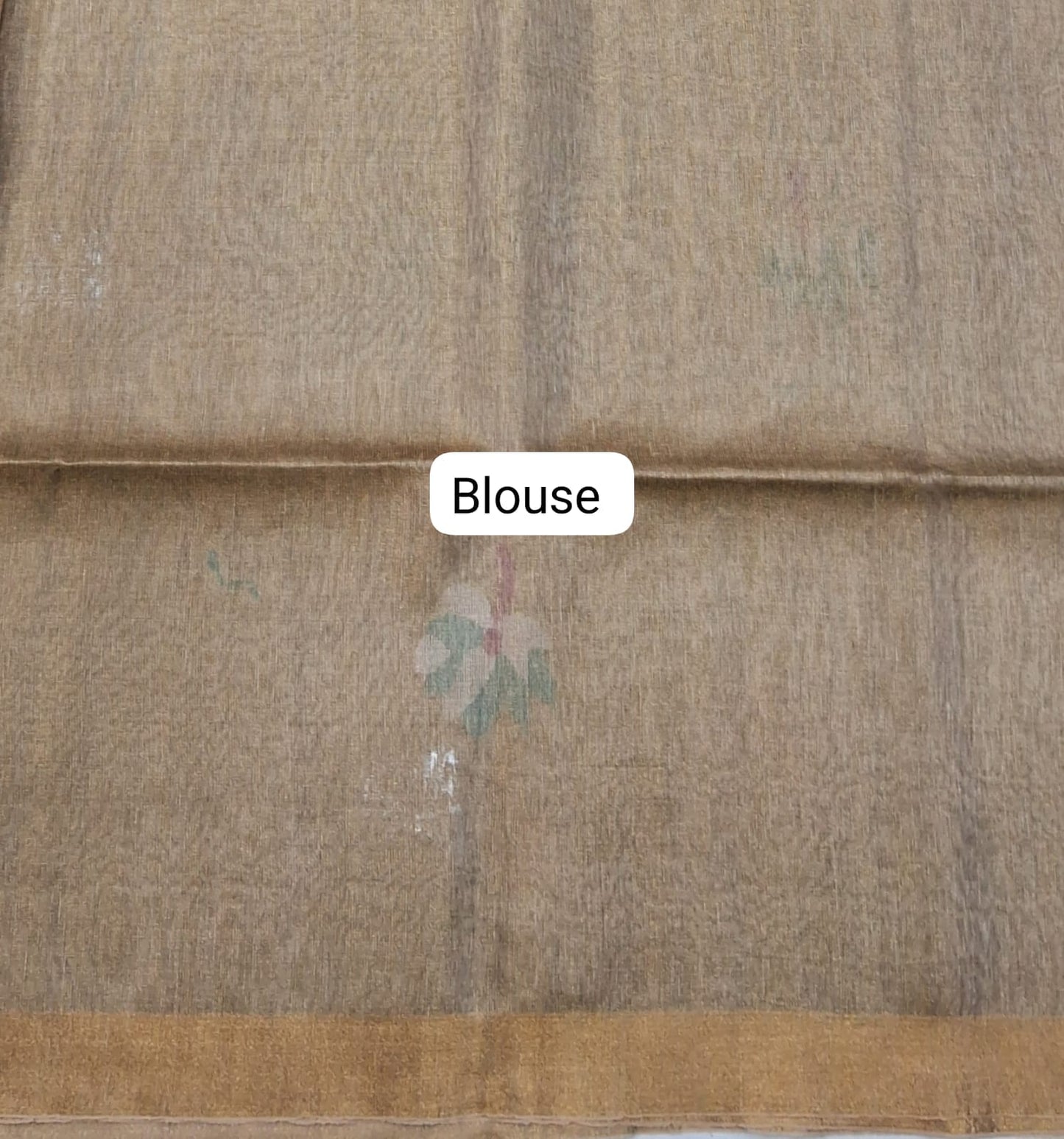 Beige dual shade Tissue Linen Saree Blouse