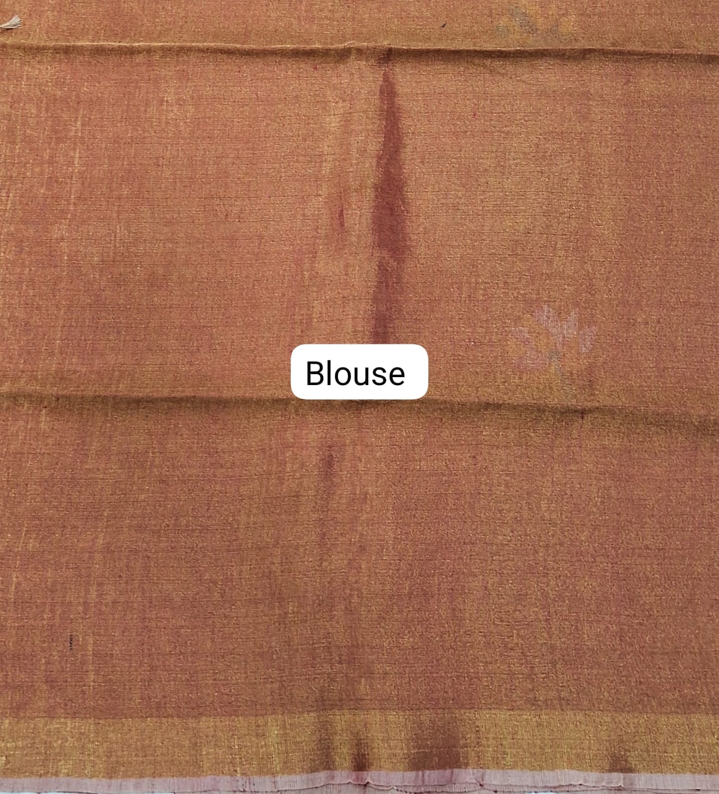 Dark Peach dual shade Tissue Linen Saree Blouse