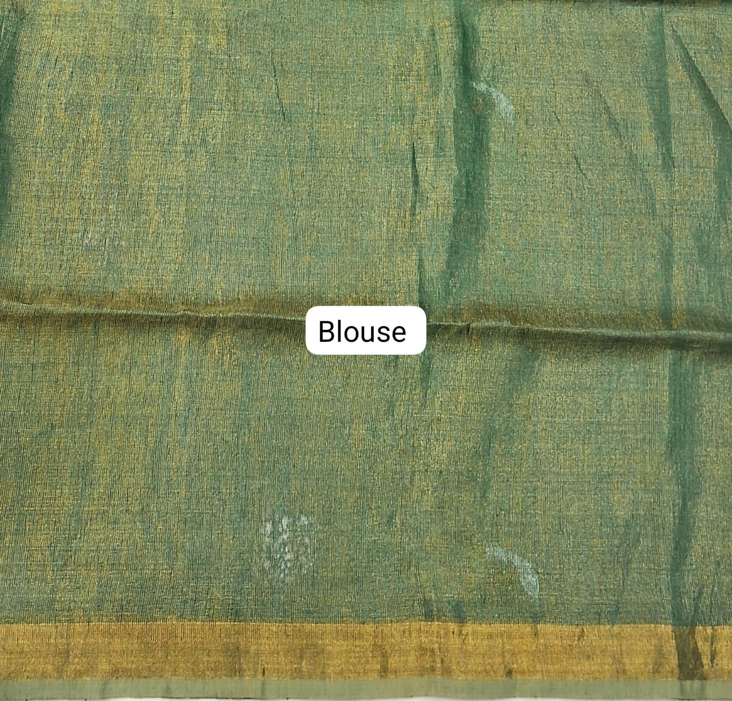 Green Tissue Linen Saree Blouse
