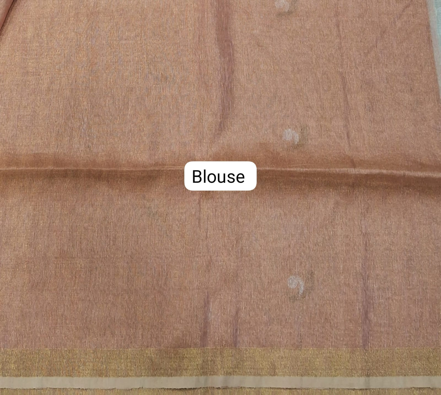 Peach Tissue Linen Saree blouse