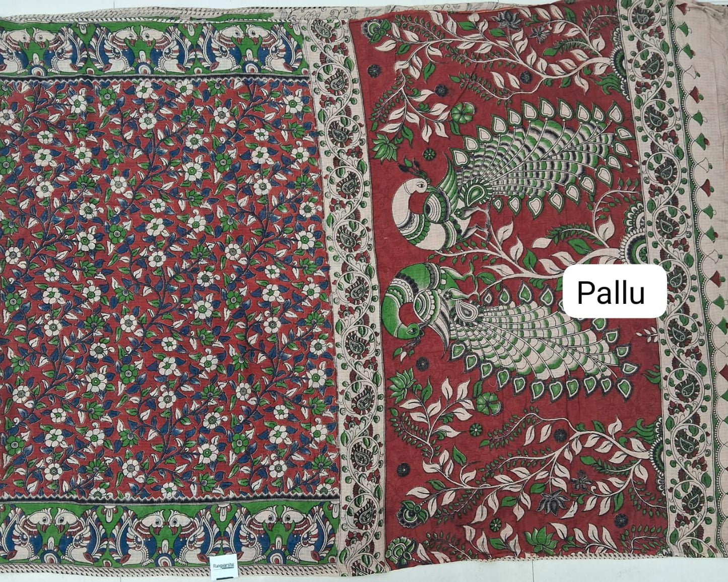 Brick red kota saree Pallu