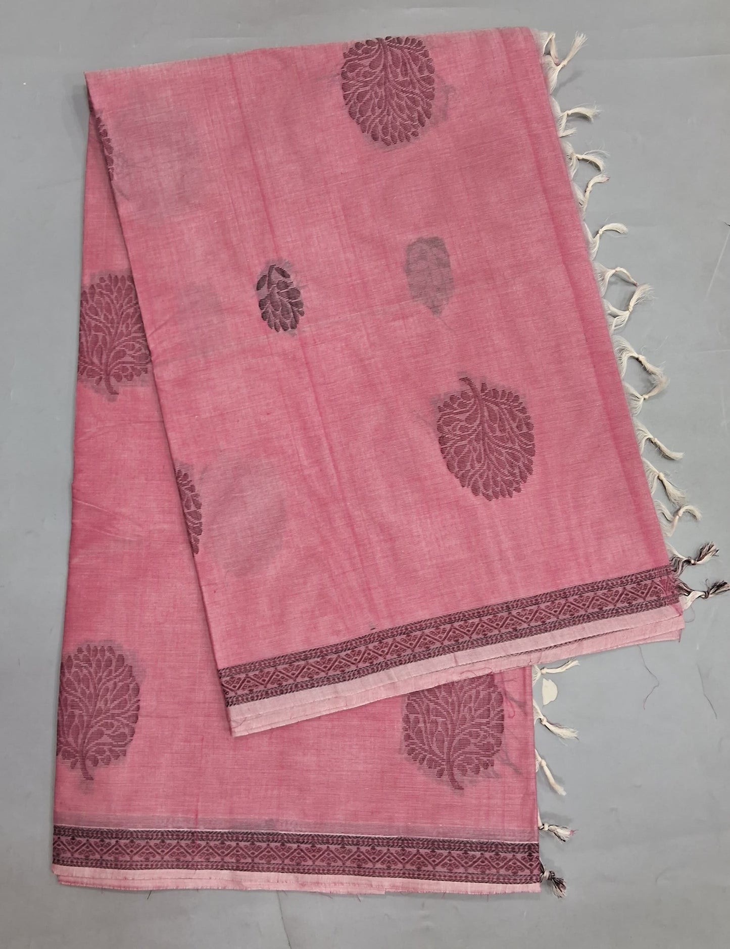 Pink Korvai Kanchi Cotton Saree