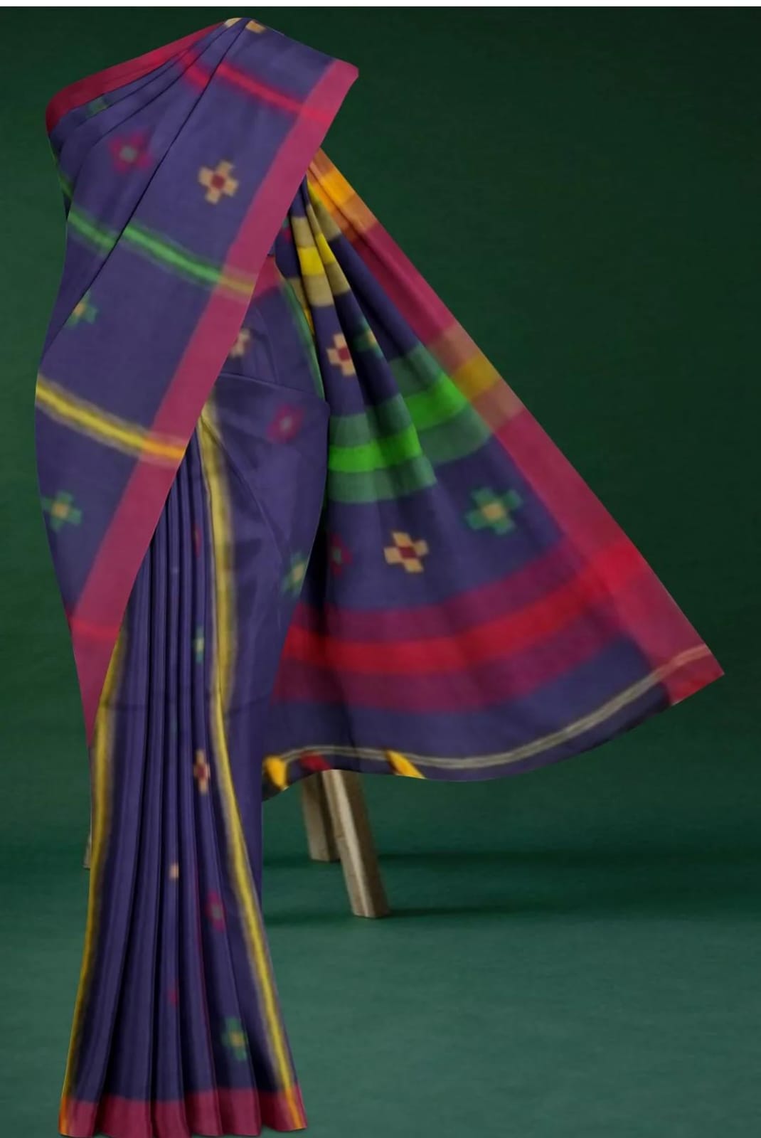 Navy Blue Khadhi Cotton Saree