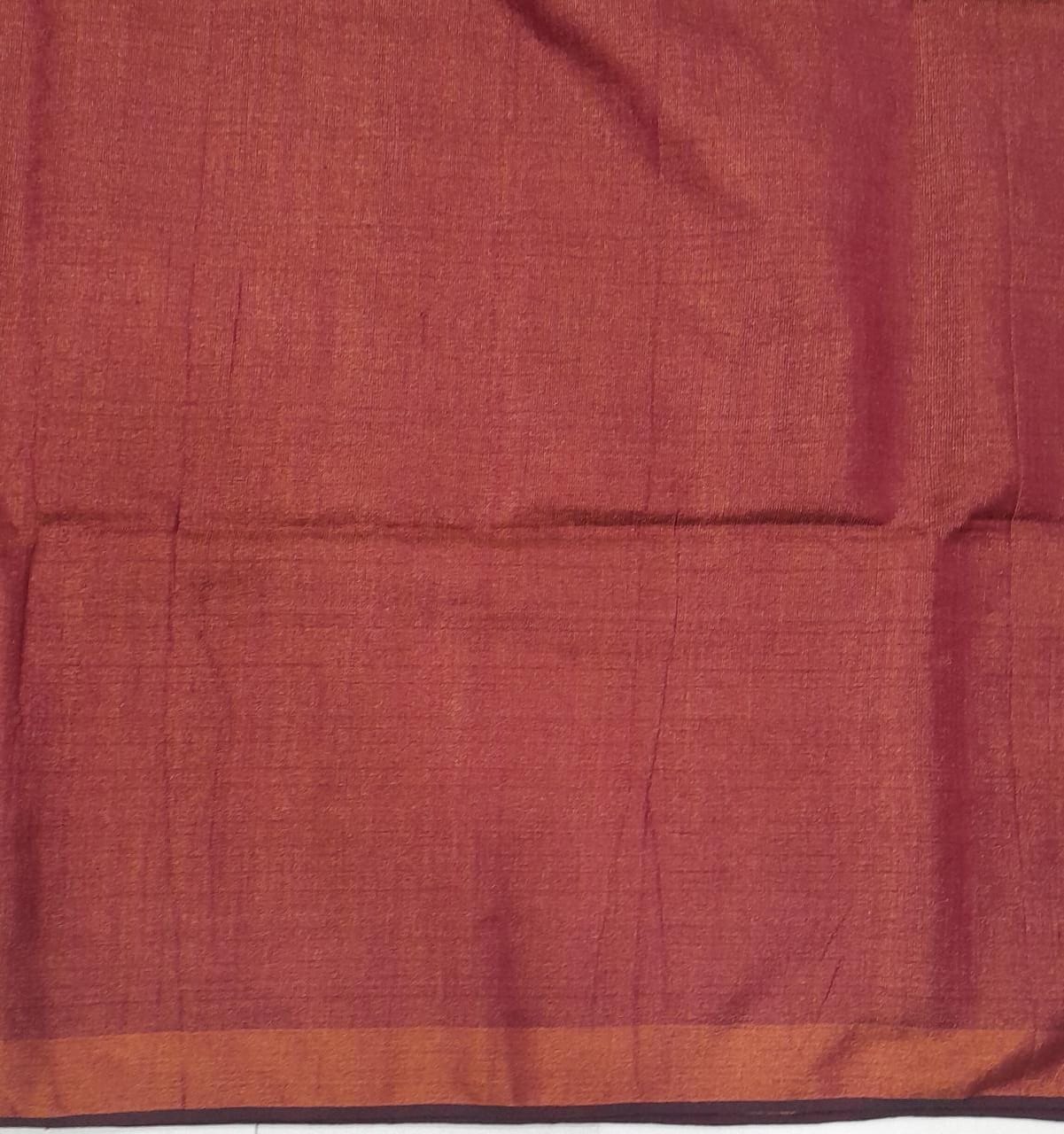 Brick red tissue Khadhi Cotton Saree