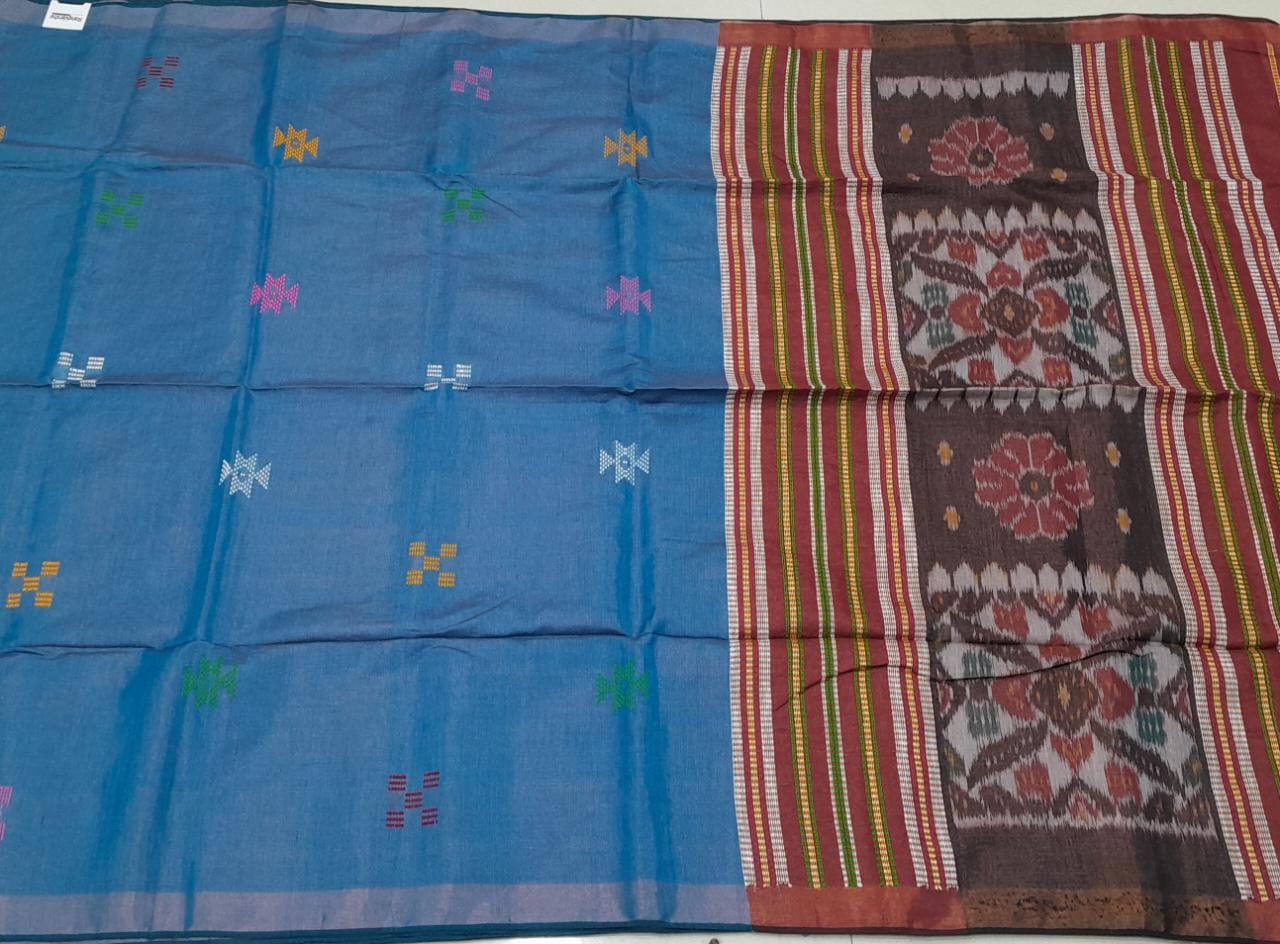 Sky blue tissue Khadhi Cotton Saree