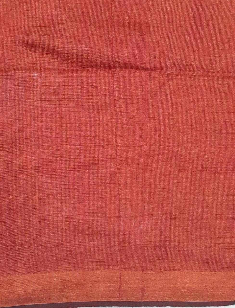 Red tissue Khadhi Cotton Saree