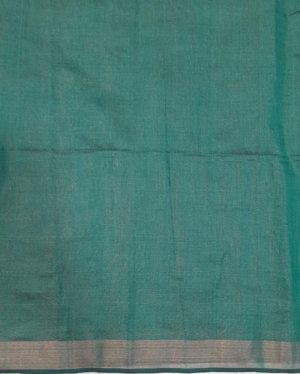 Peacock blue tissue Khadhi Cotton Saree