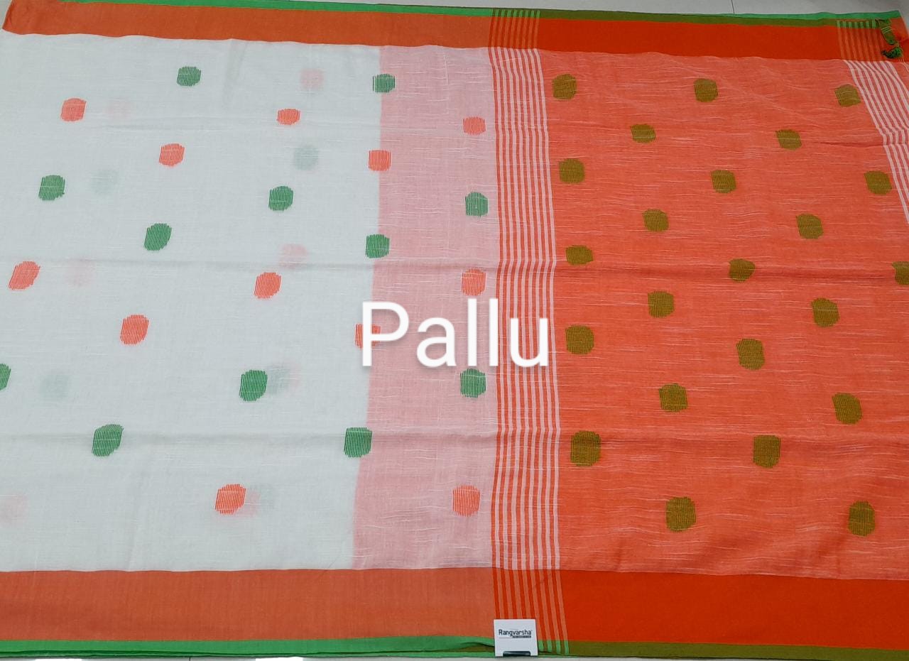 White Khadhi Cotton Saree