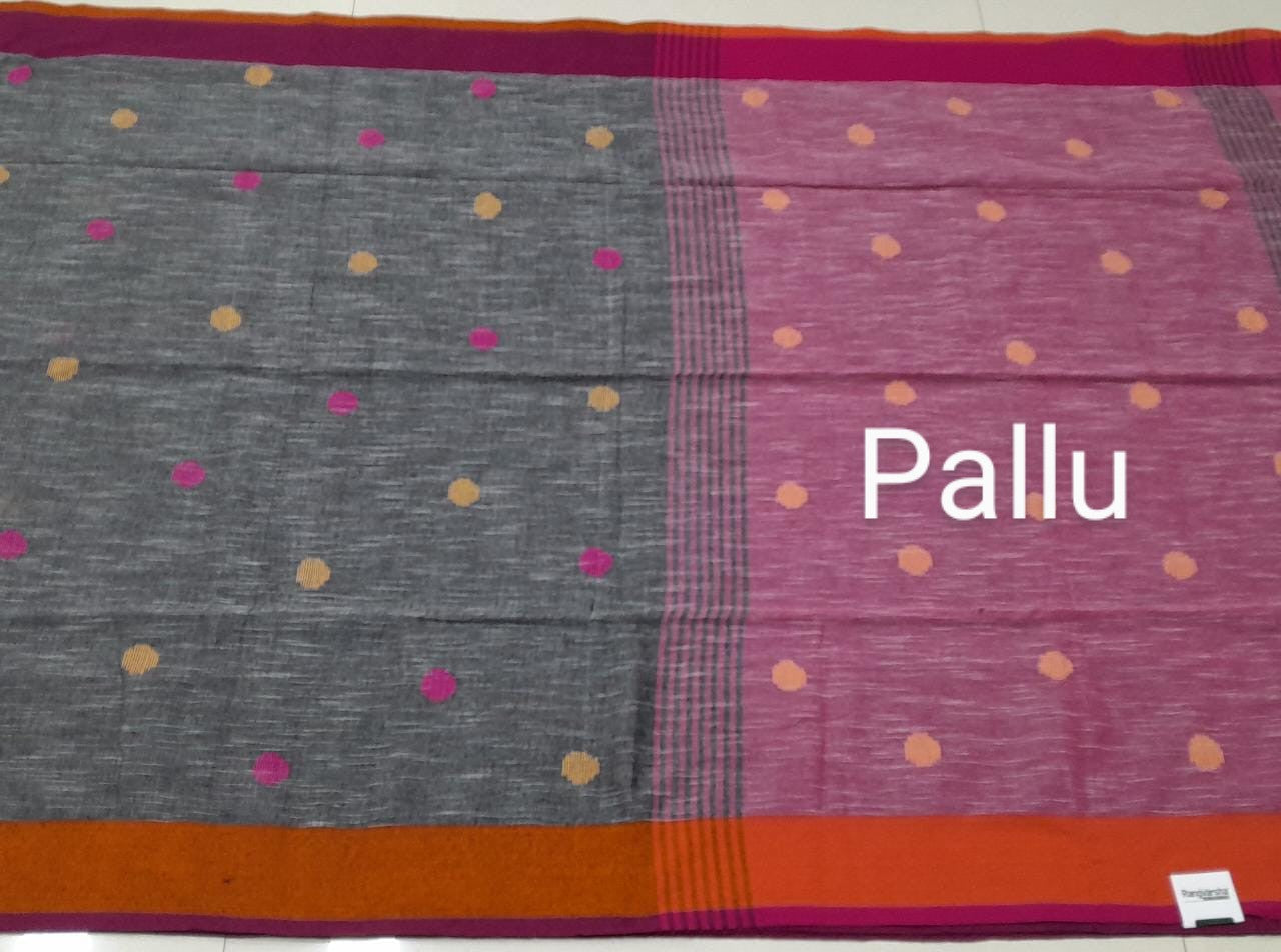 Black Khadhi Cotton Saree