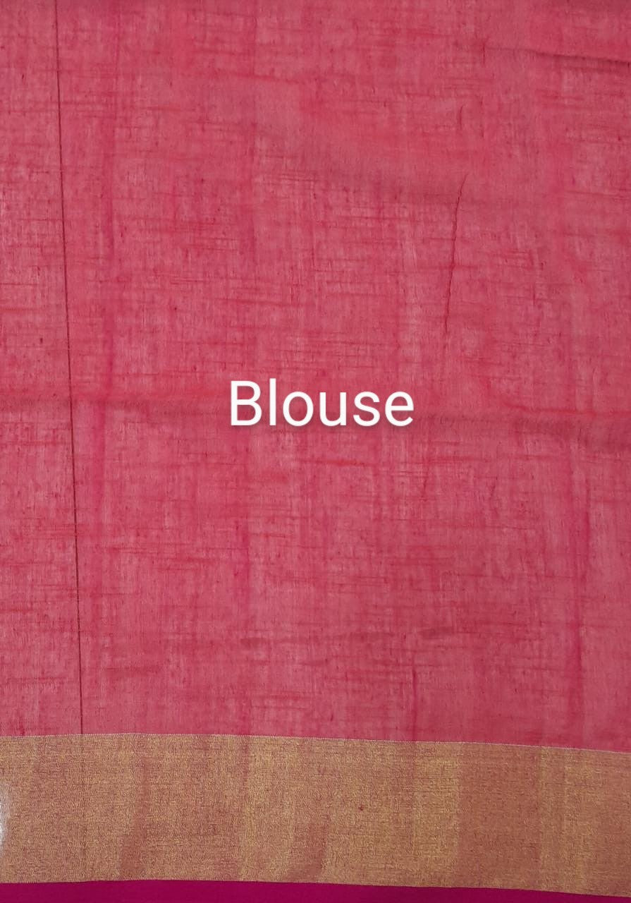 Orange Khadhi Cotton Saree