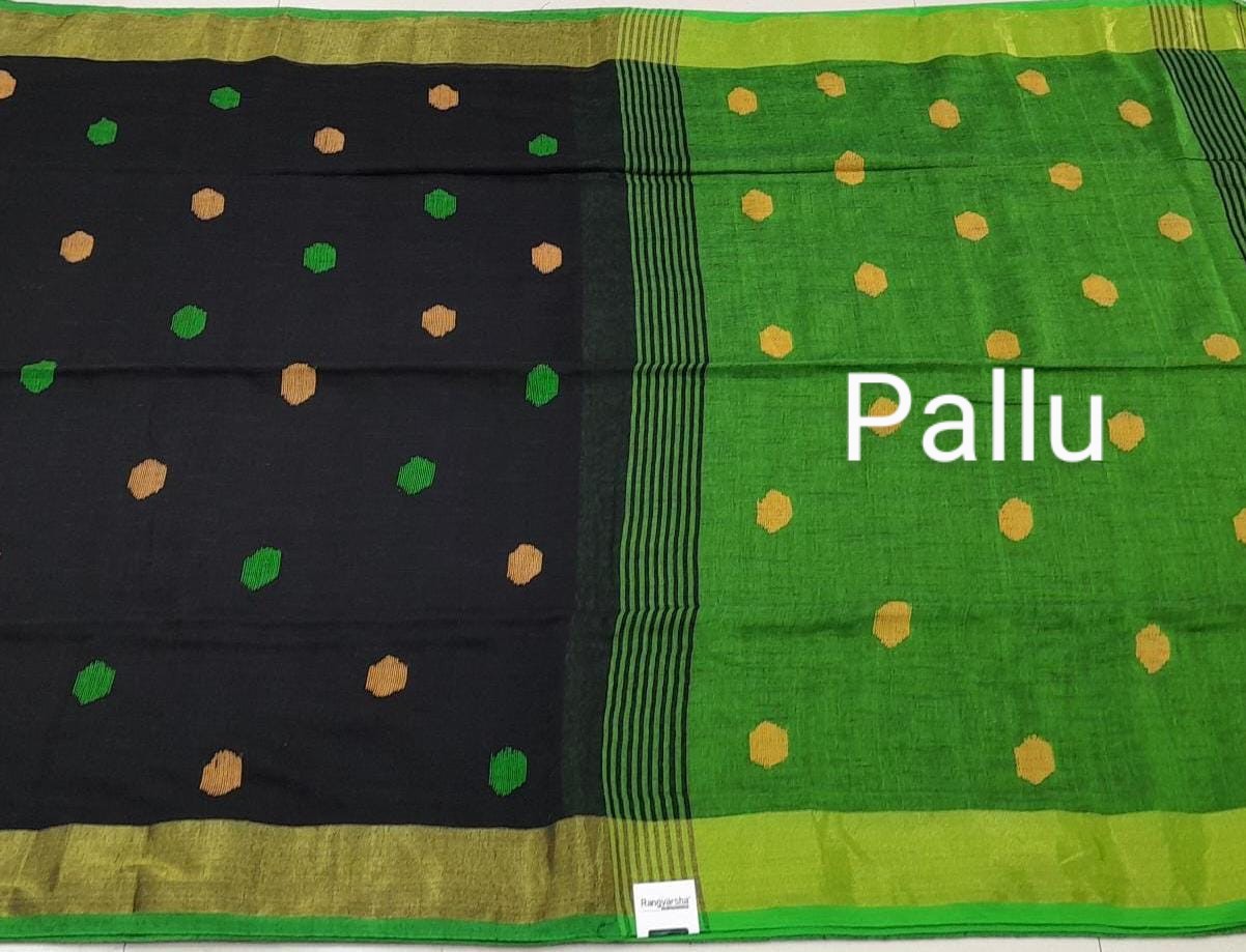 Black Khadhi Cotton Saree