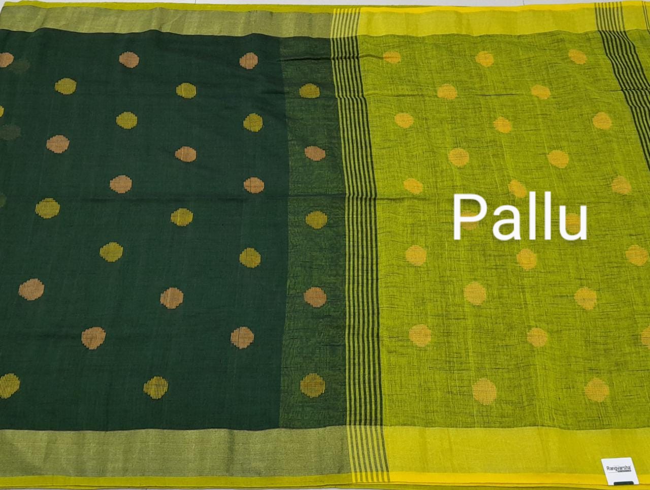 Leaf green Khadhi Cotton Saree