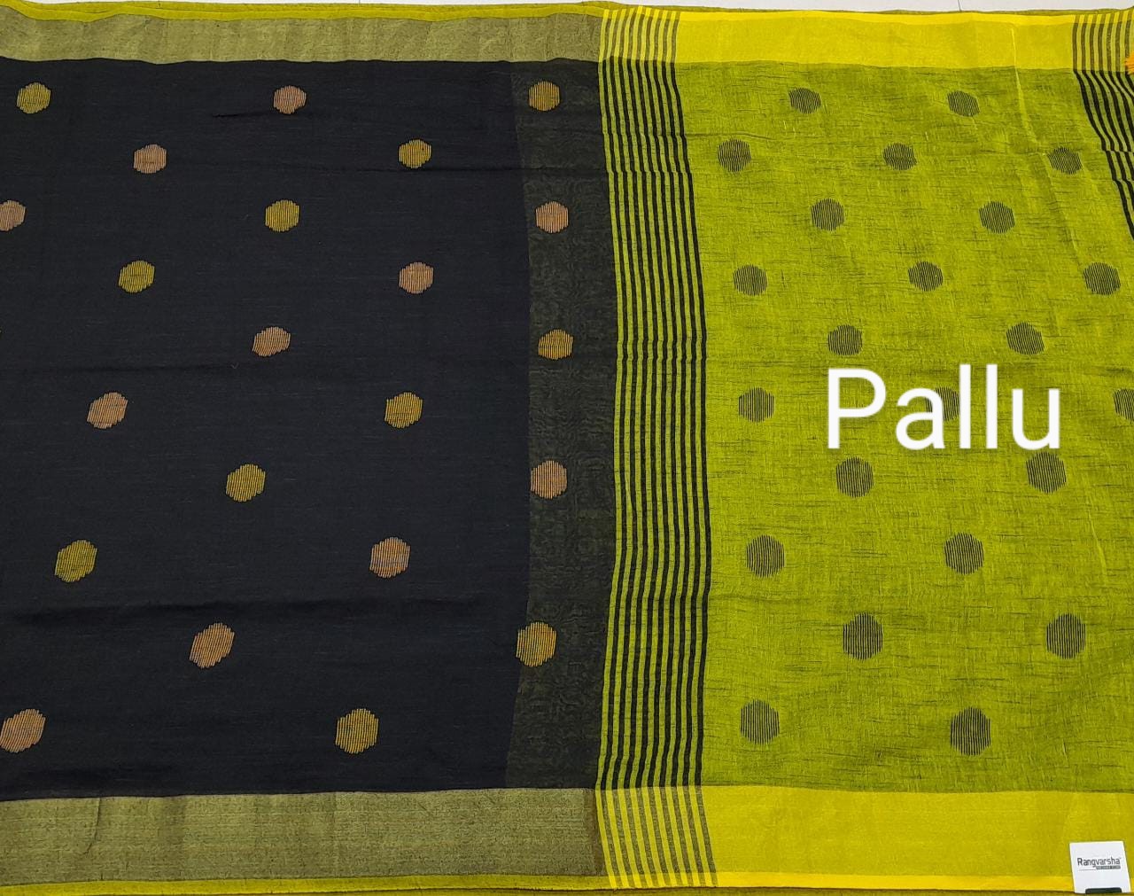 Black Khadhi Cotton Saree