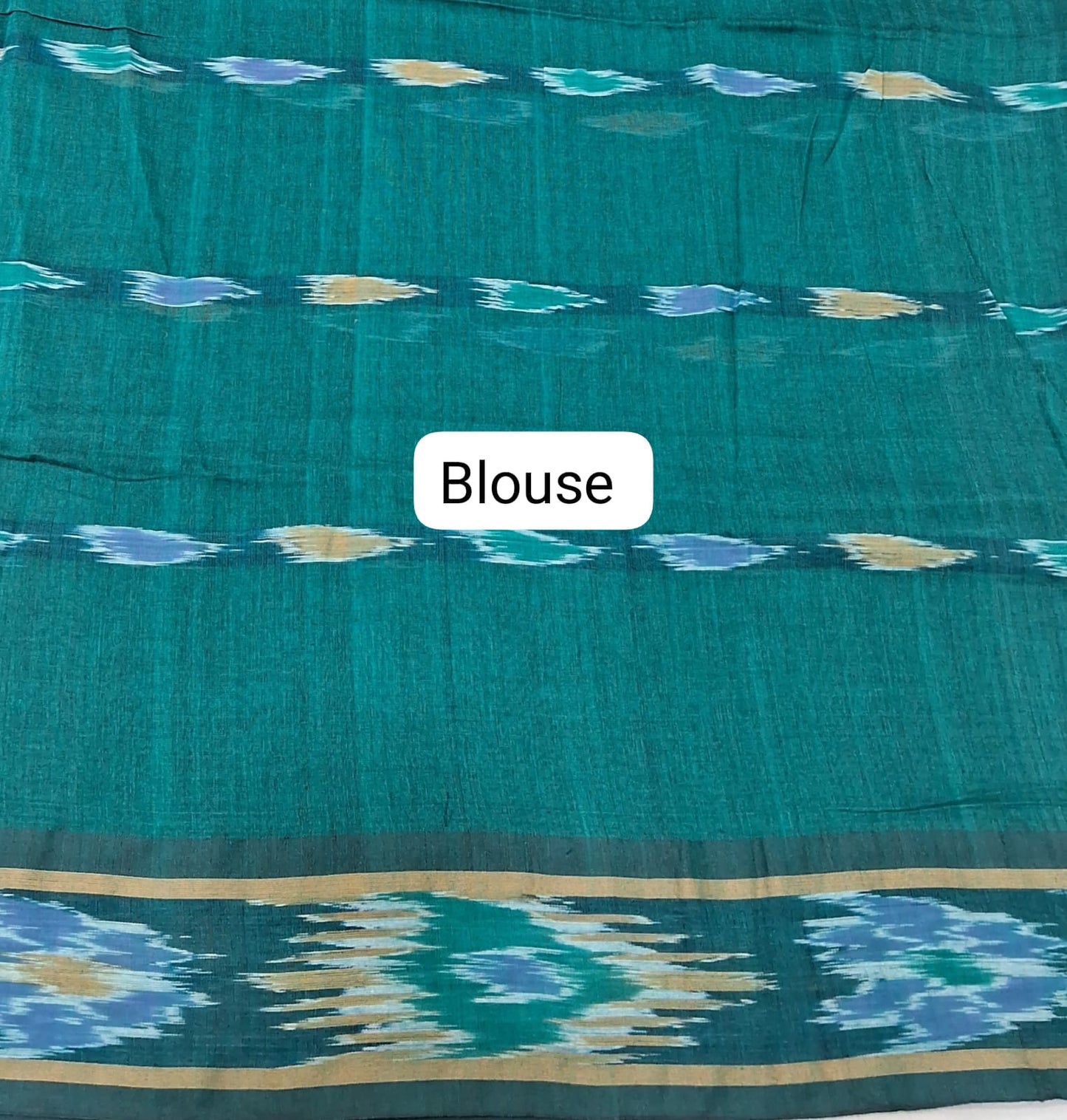 Bottle Green Khadhi Cotton Saree blouse