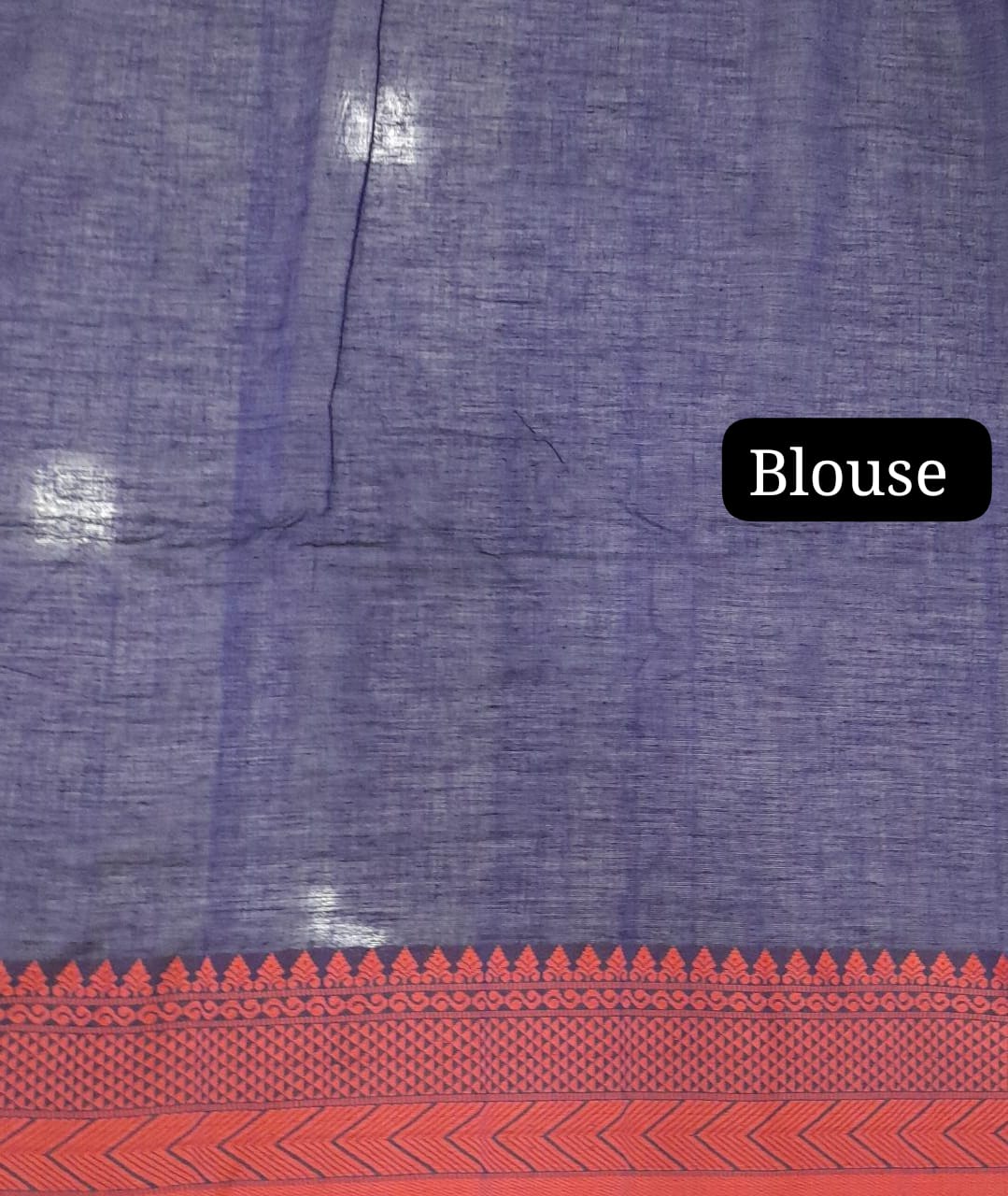 Handwoven blue Khadhi silk cotton saree