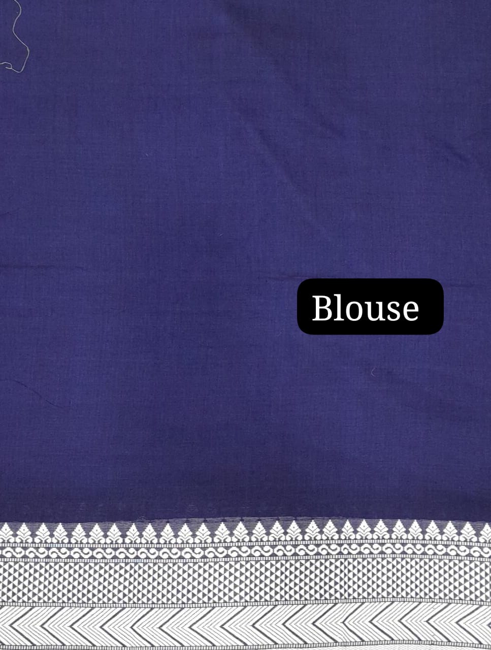Handwoven royal blue silk cotton saree