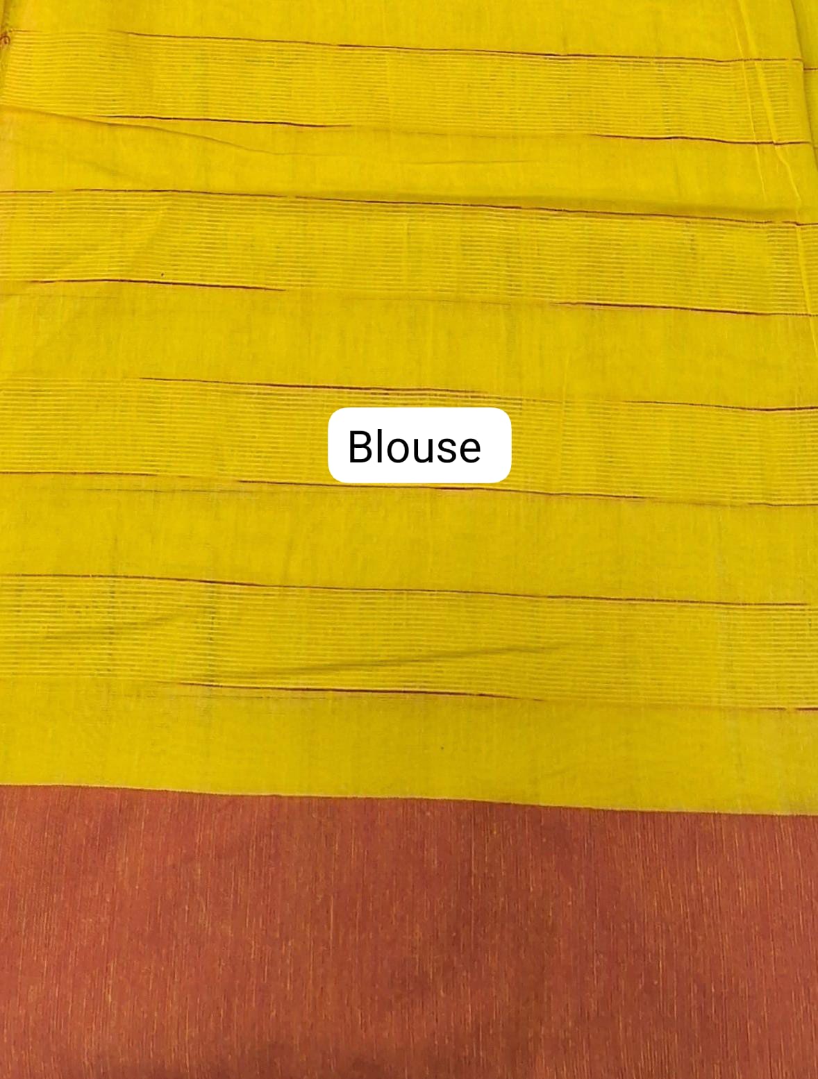 Mango Yellow checked Khadhi Cotton Saree blouse