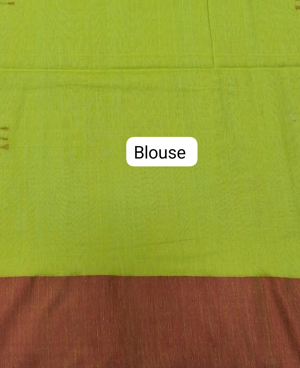 Lemon Yellow Khadhi Cotton Saree blouse