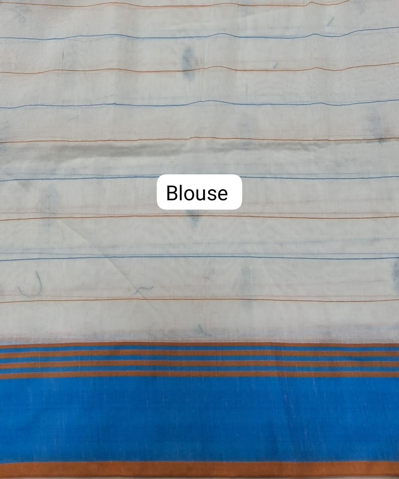 White Khadhi Cotton Saree blouse