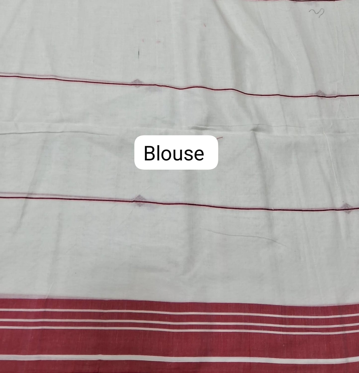 White Khadhi Cotton Saree blouse