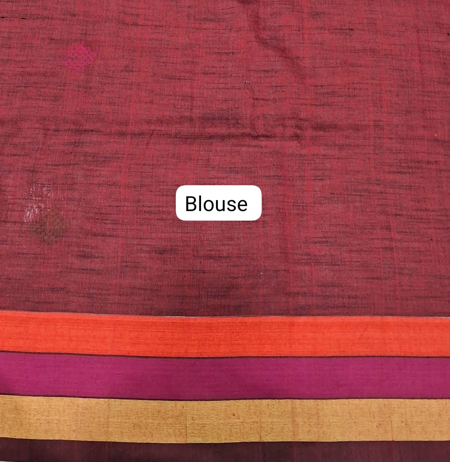 Maroon Khadhi Cotton Saree blouse