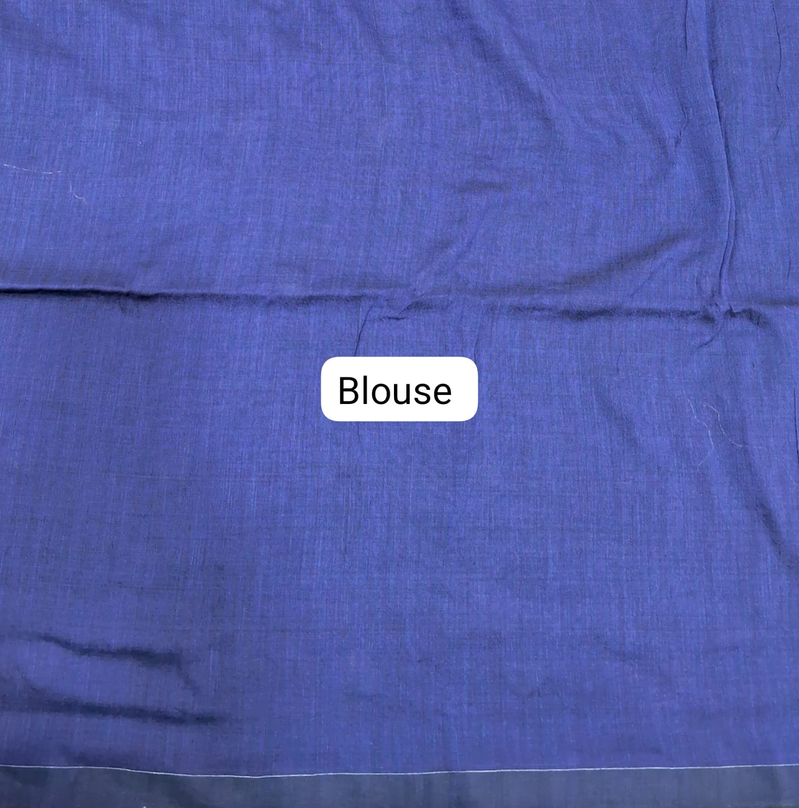 Navy Blue Khadhi Cotton Saree blouse