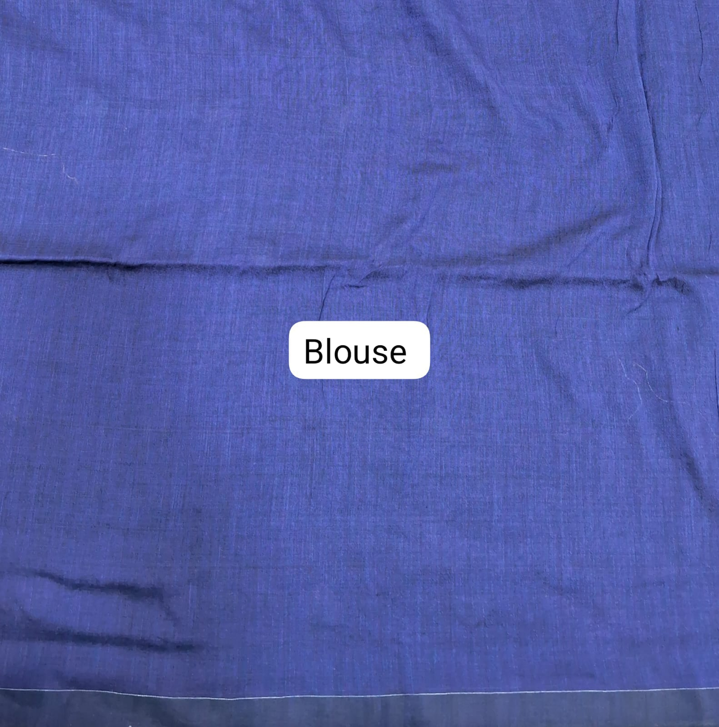 Navy Blue Khadhi Cotton Saree blouse