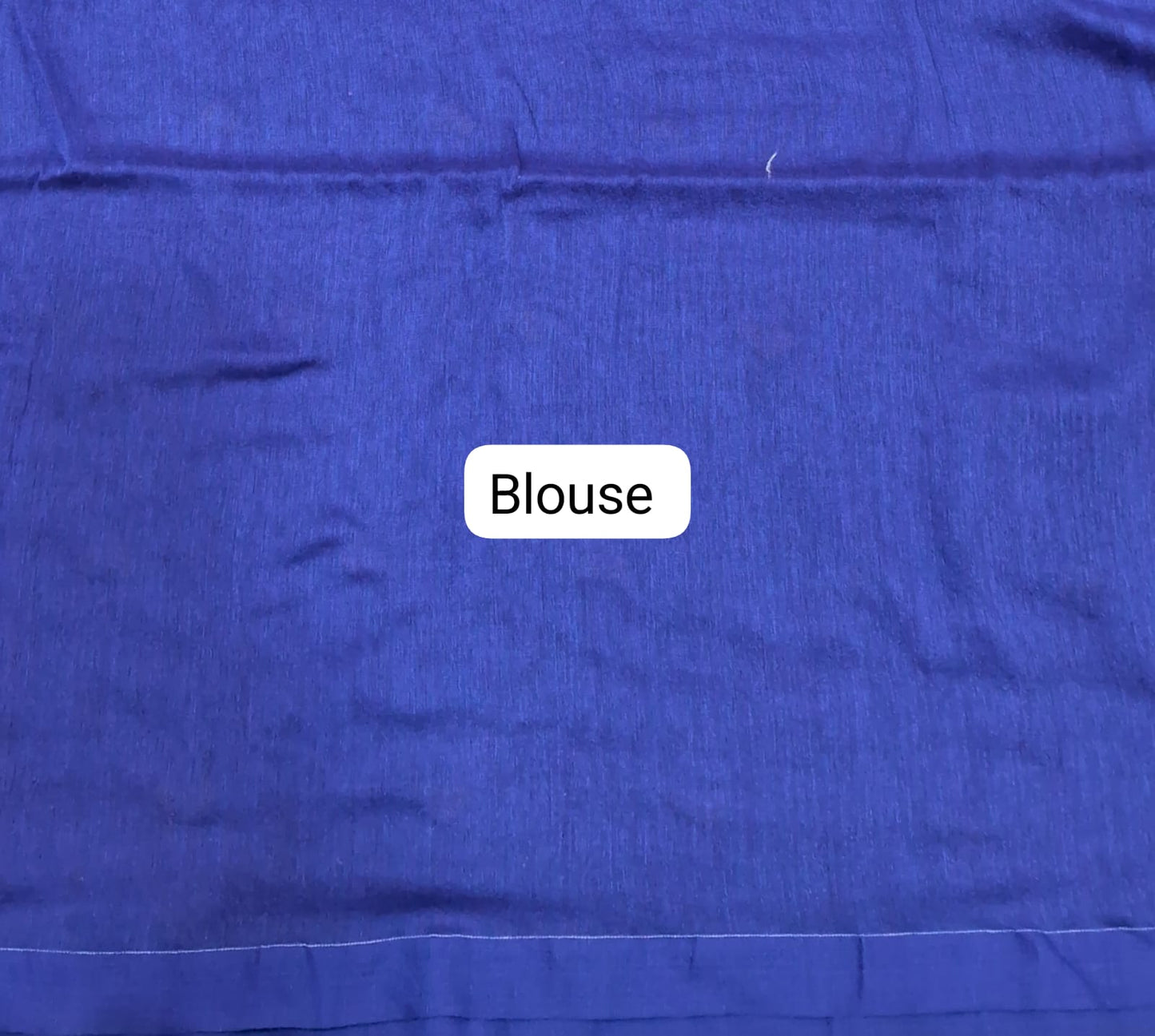 Royal Blue Khadhi Cotton Saree blouse