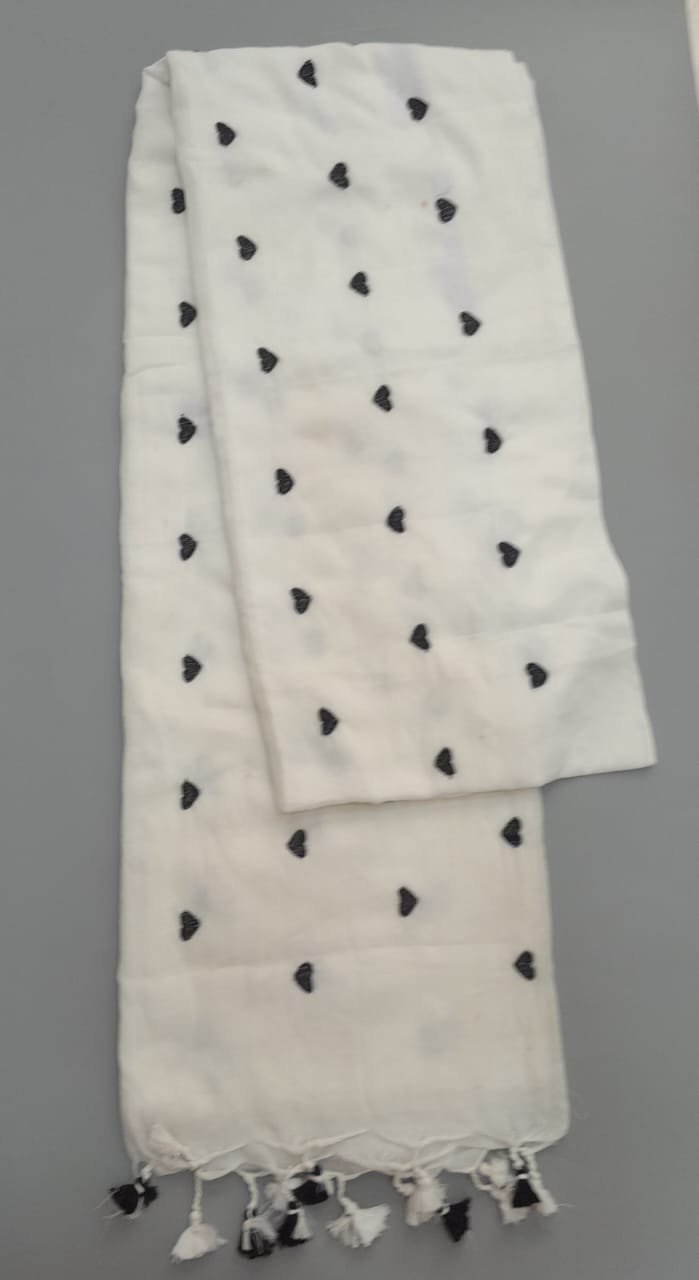 White Khadhi Cotton Saree