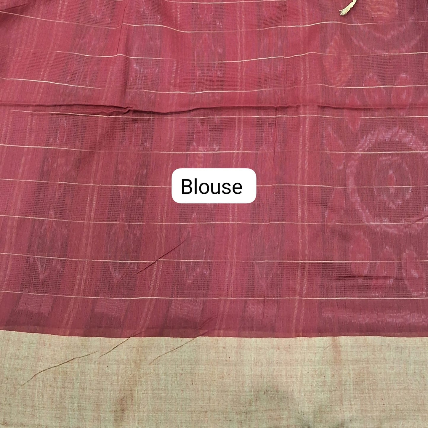 Tomato red Khadhi Cotton Saree blouse