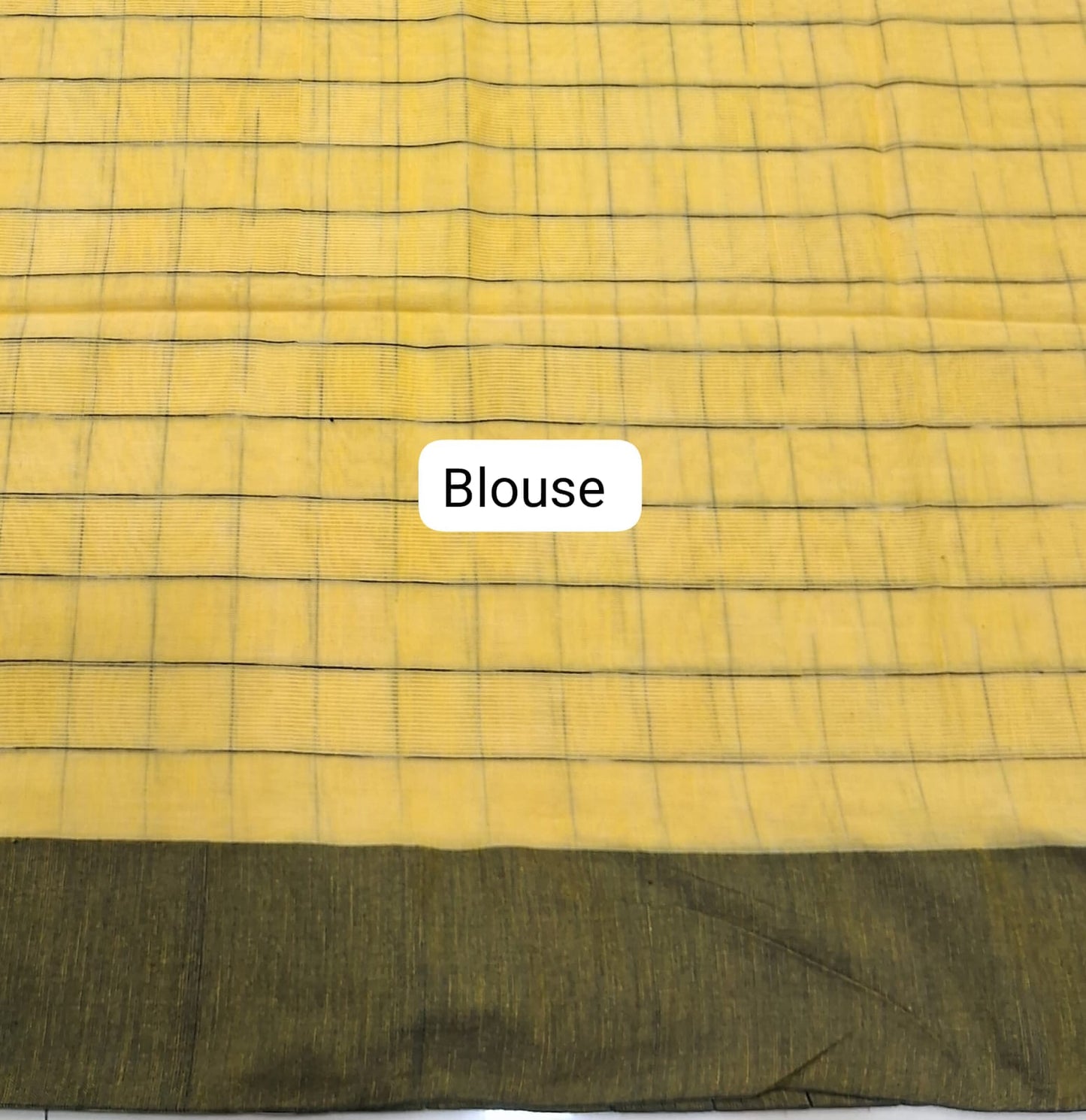 Light Yellow Khadhi Cotton Saree blouse