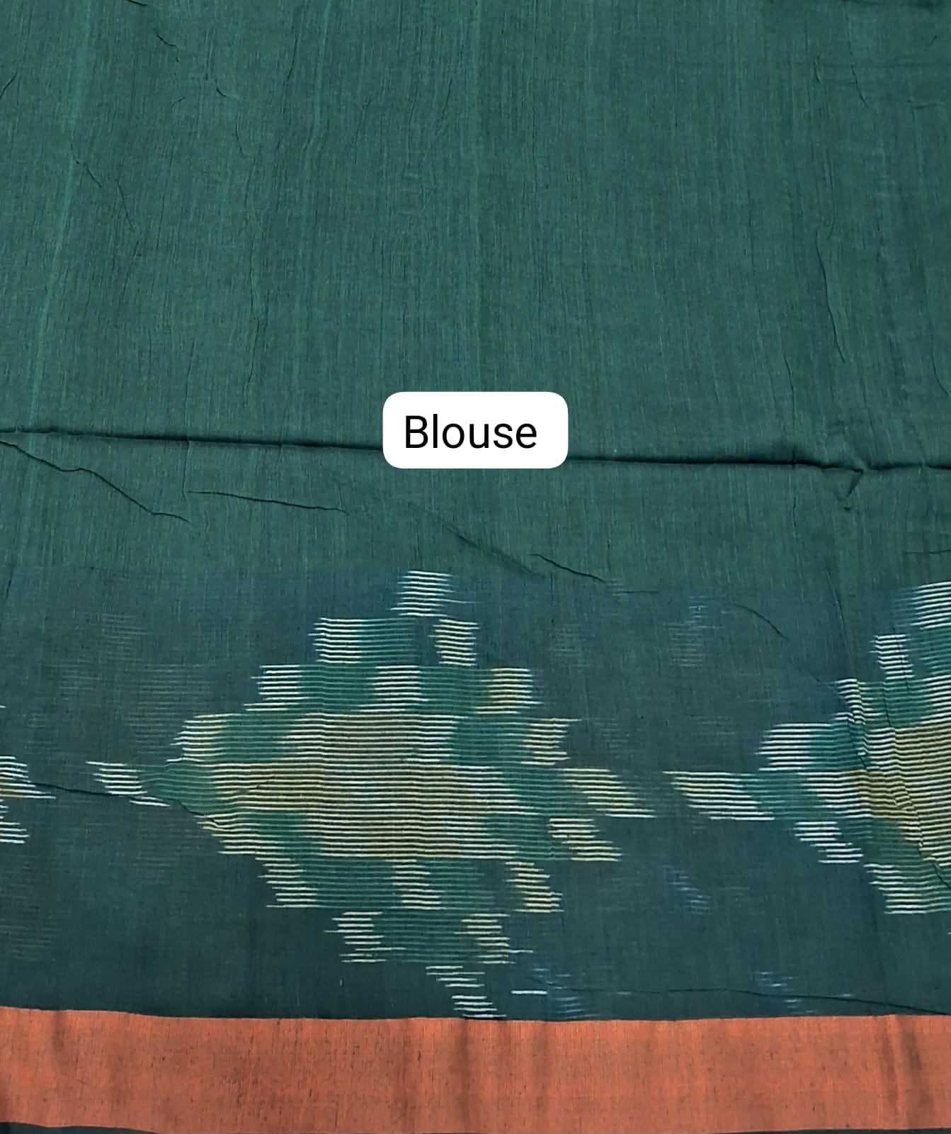 Bottle Green Khadhi Cotton Saree blouse