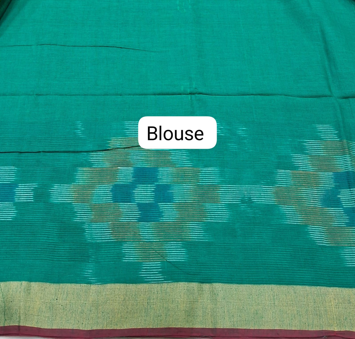 Marine blue Khadhi Cotton Saree blouse