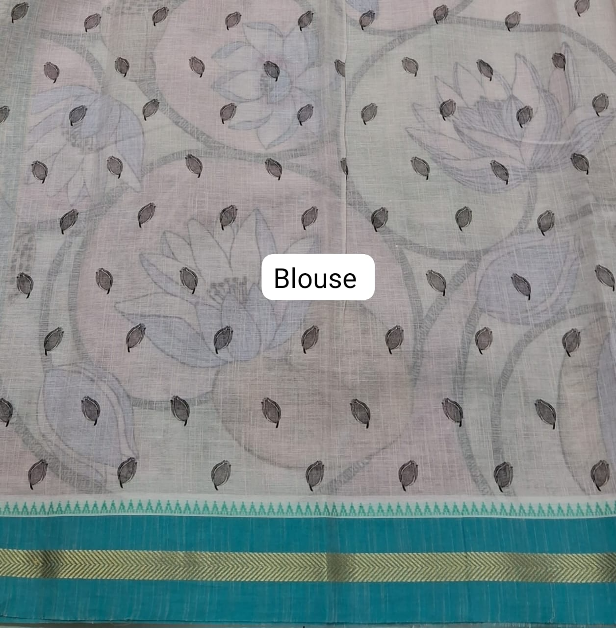 White Khadhi Cotton Saree Blouse