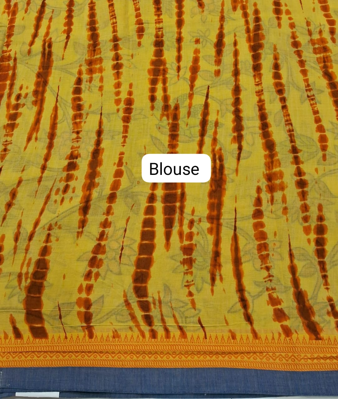 Yellow Khadhi Cotton Saree Blouse