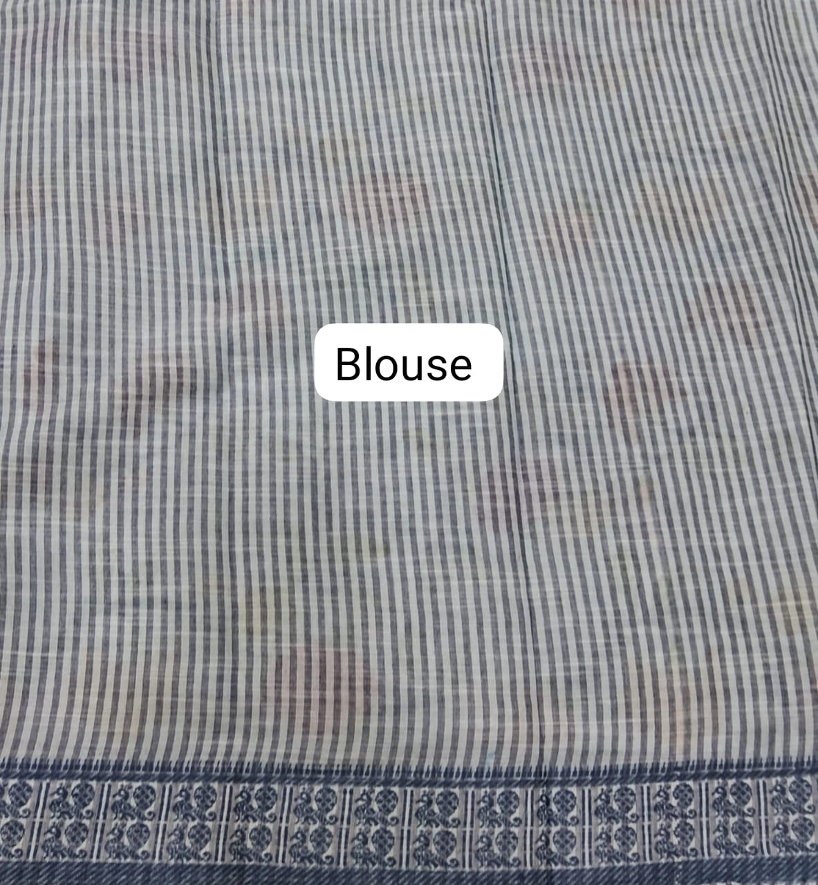 Light Blue Khadhi Cotton Saree Blouse