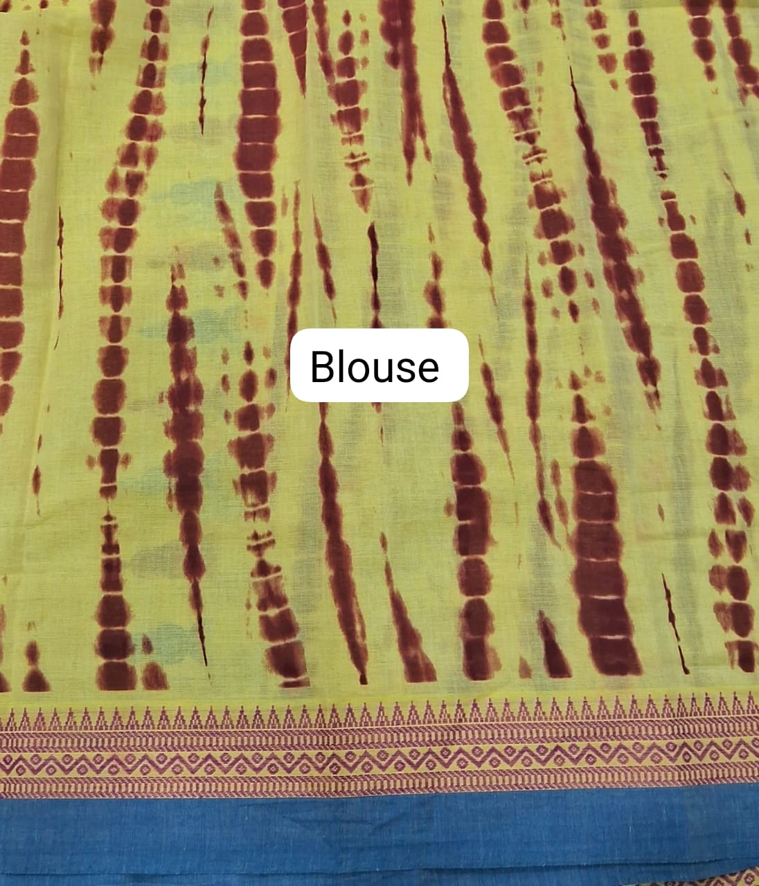 Yellow Khadhi Cotton Saree Blouse