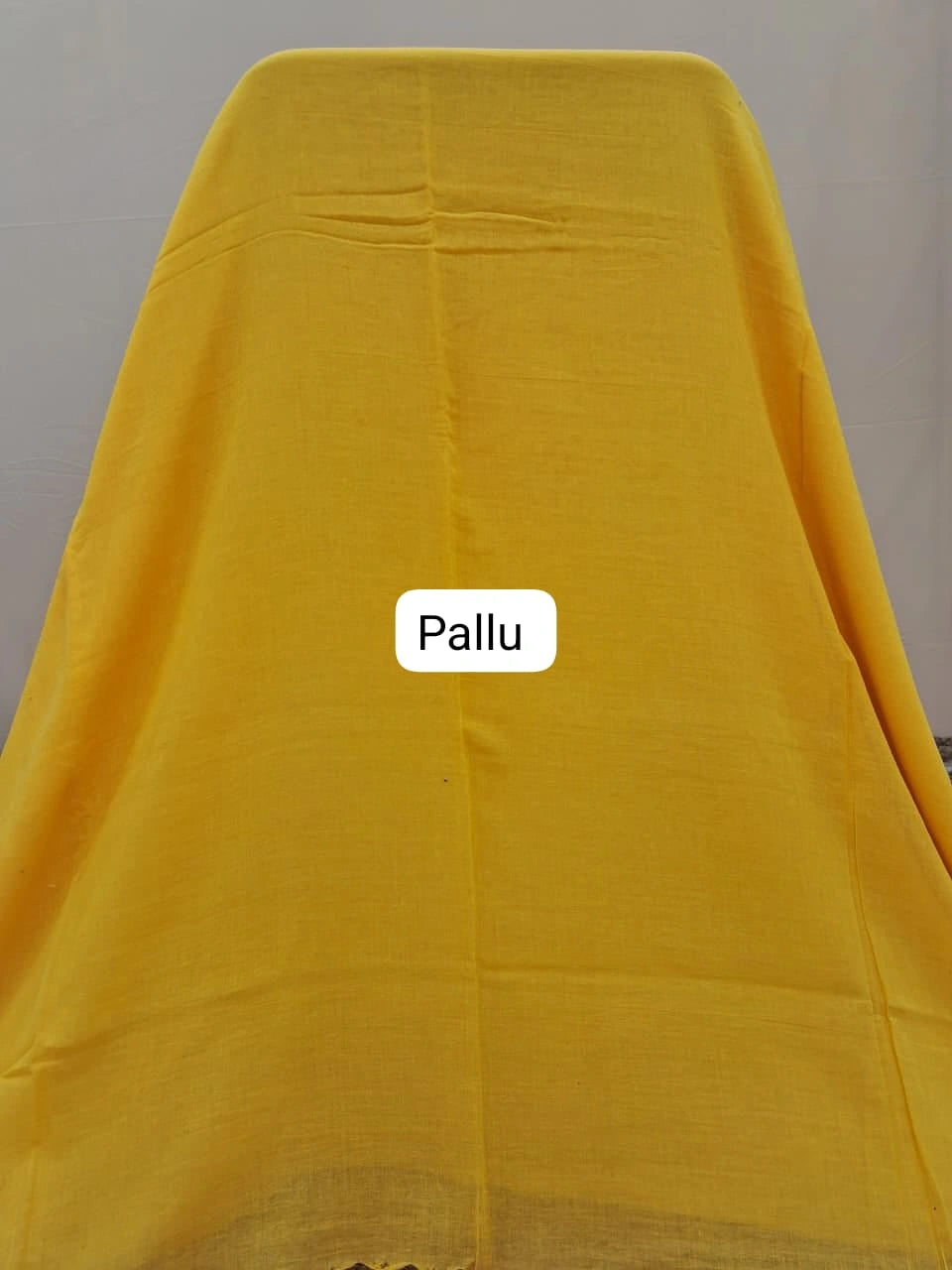 Mango Yellow khadhi mulmul cotton saree Pallu