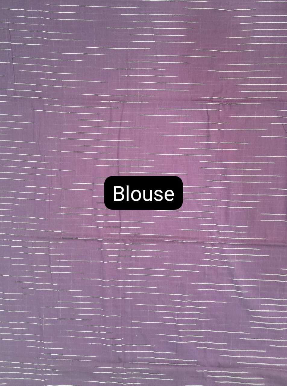 Purple Khadhi Ikkat Cotton Saree