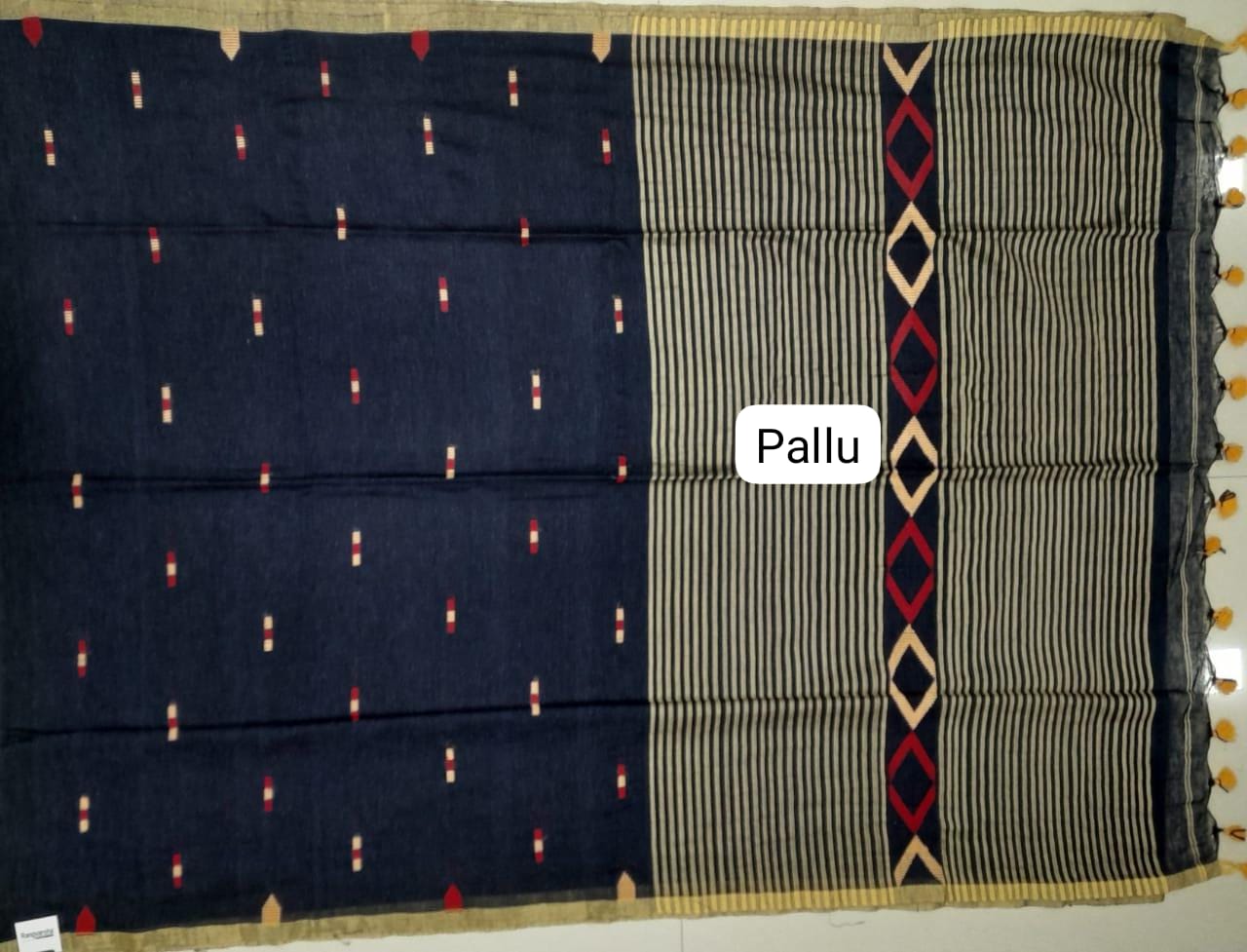 Navy blue Khadhi Cotton Saree