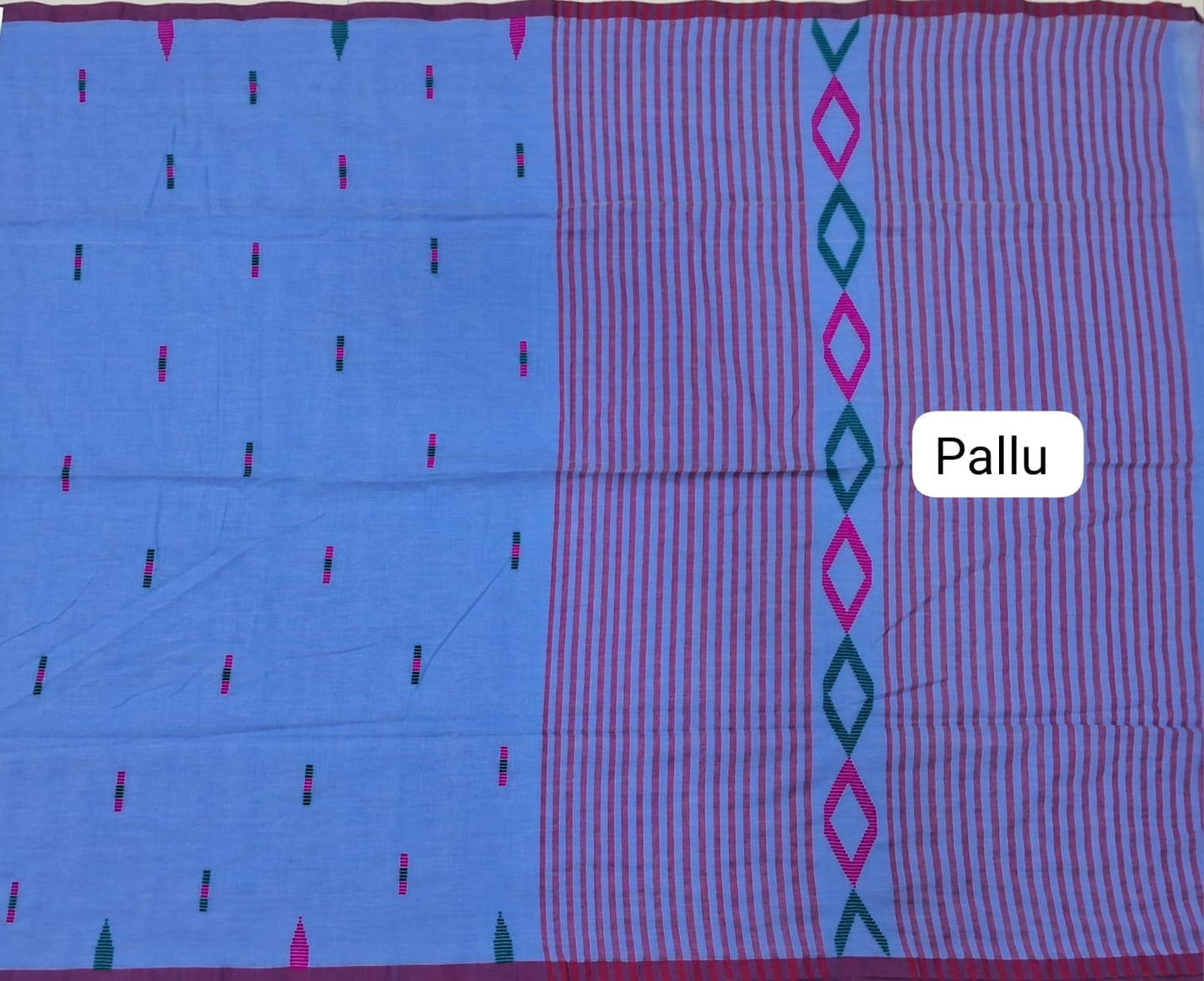 Ocean blue Khadhi Cotton Saree