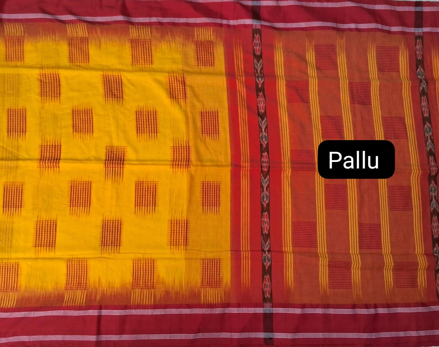 Mustard Yellow Khadhi cotton saree