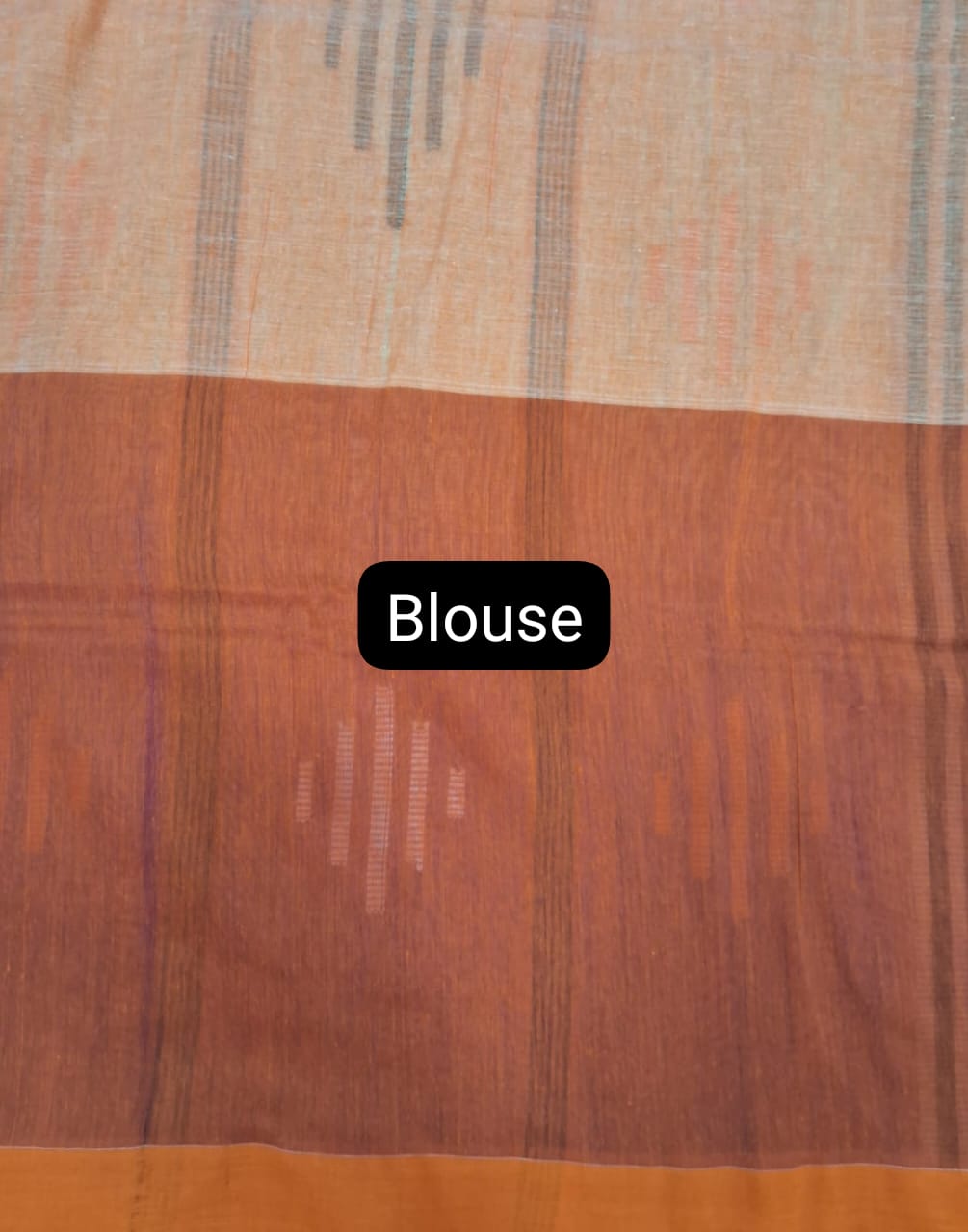 Pink and Cream panelled Khadhi cotton saree