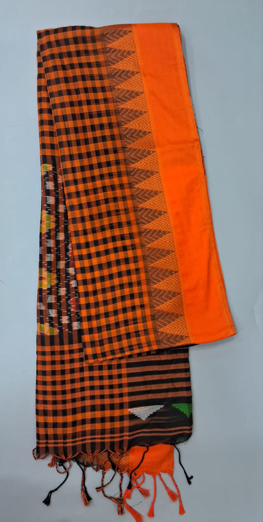 Black Khadhi Cotton Saree